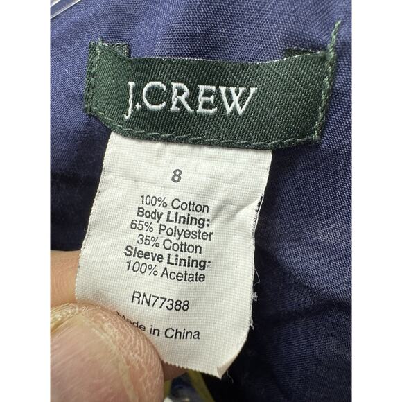 J Crew Madras Plaid Patchwork Jacket Preppy Cotton Bell Ruffle Sleeve Navy 8 - Picture 2 of 4